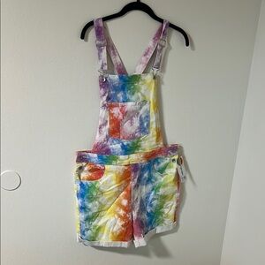 Rainbow Tie-Dye Short Overalls Size M - Target Pride